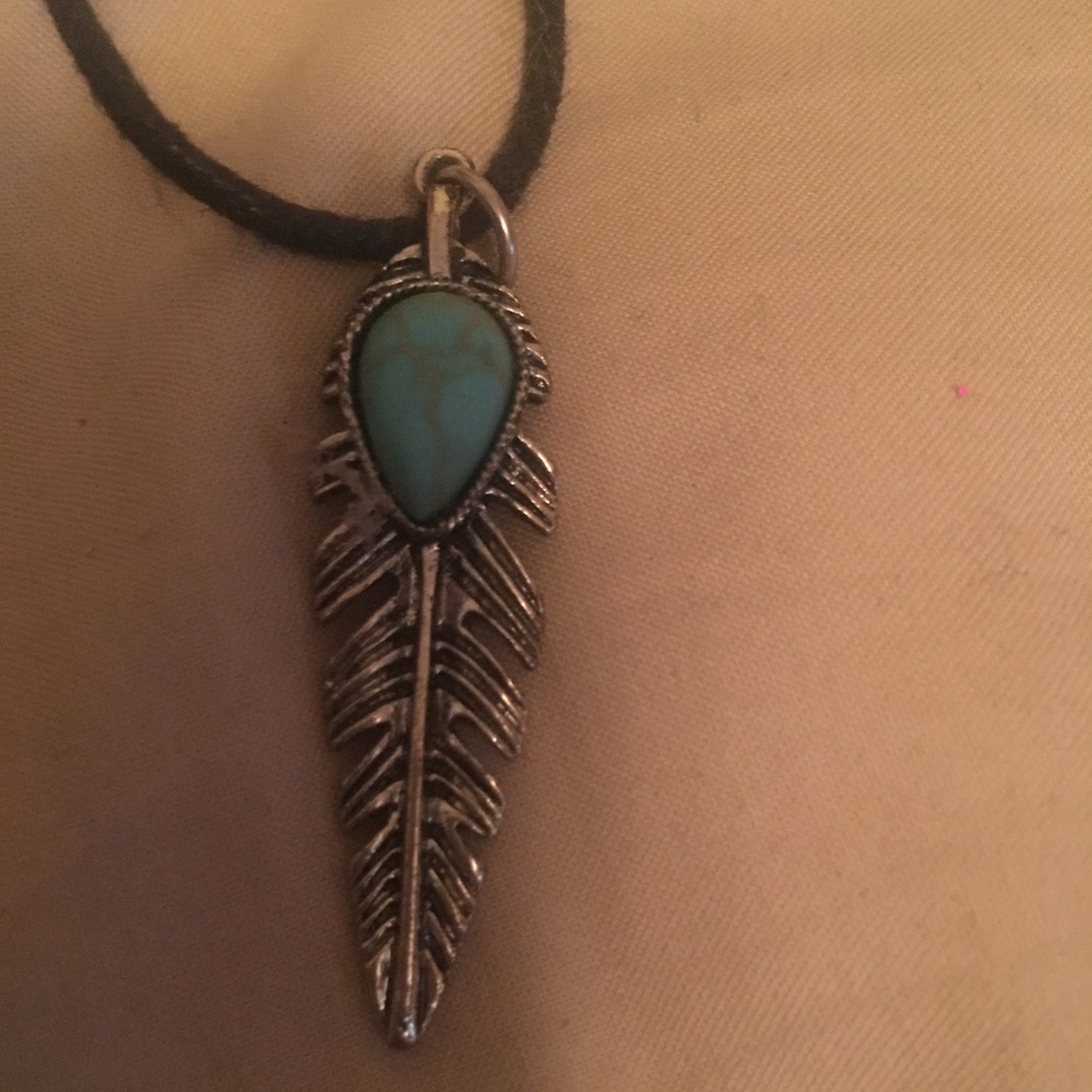 Topaz feather necklace